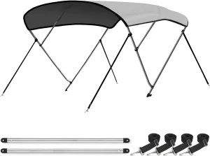 Leader Accessories 10 Colors 3 Bow 4 Bow Bimini Top Cover for Boat Includes 4 Straps 2 Rear Support Poles Mounting Hardwares Storage Boot with 1" Aluminum Frame