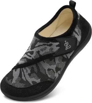 LeIsfIt Mens Slippers Wide House Shoes Adjustable Diabetic Shoes Arthritis Swollen House Slippers Indoor Outdoor