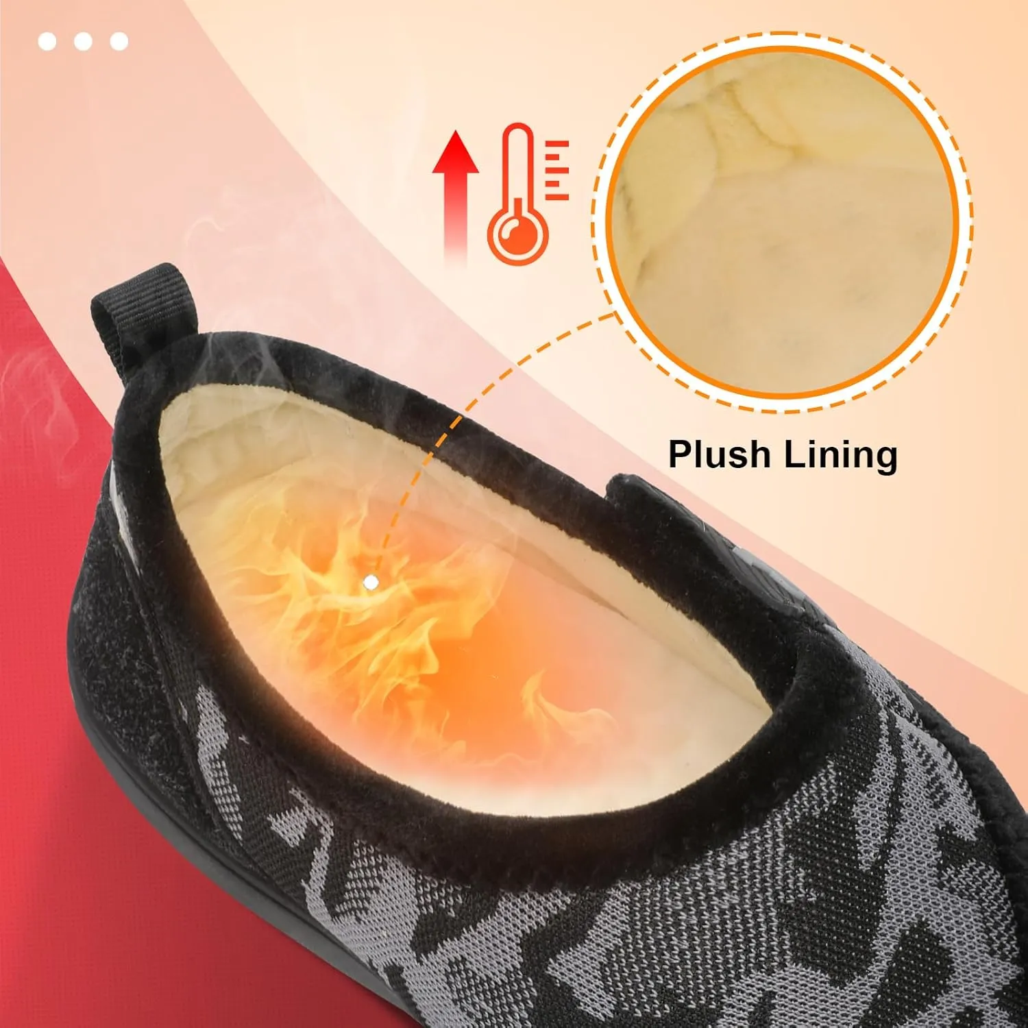 LeIsfIt Mens Slippers Wide House Shoes Adjustable Diabetic Shoes Arthritis Swollen House Slippers Indoor Outdoor