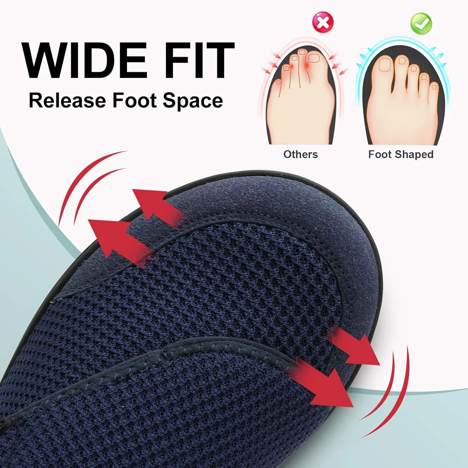 LeIsfIt Mens Walking Shoes Wide Diabetic Shoes Adjustable Barefoot Shoes Breathable Zero Drop Shoes Wide Width Arthritis Edema Shoes