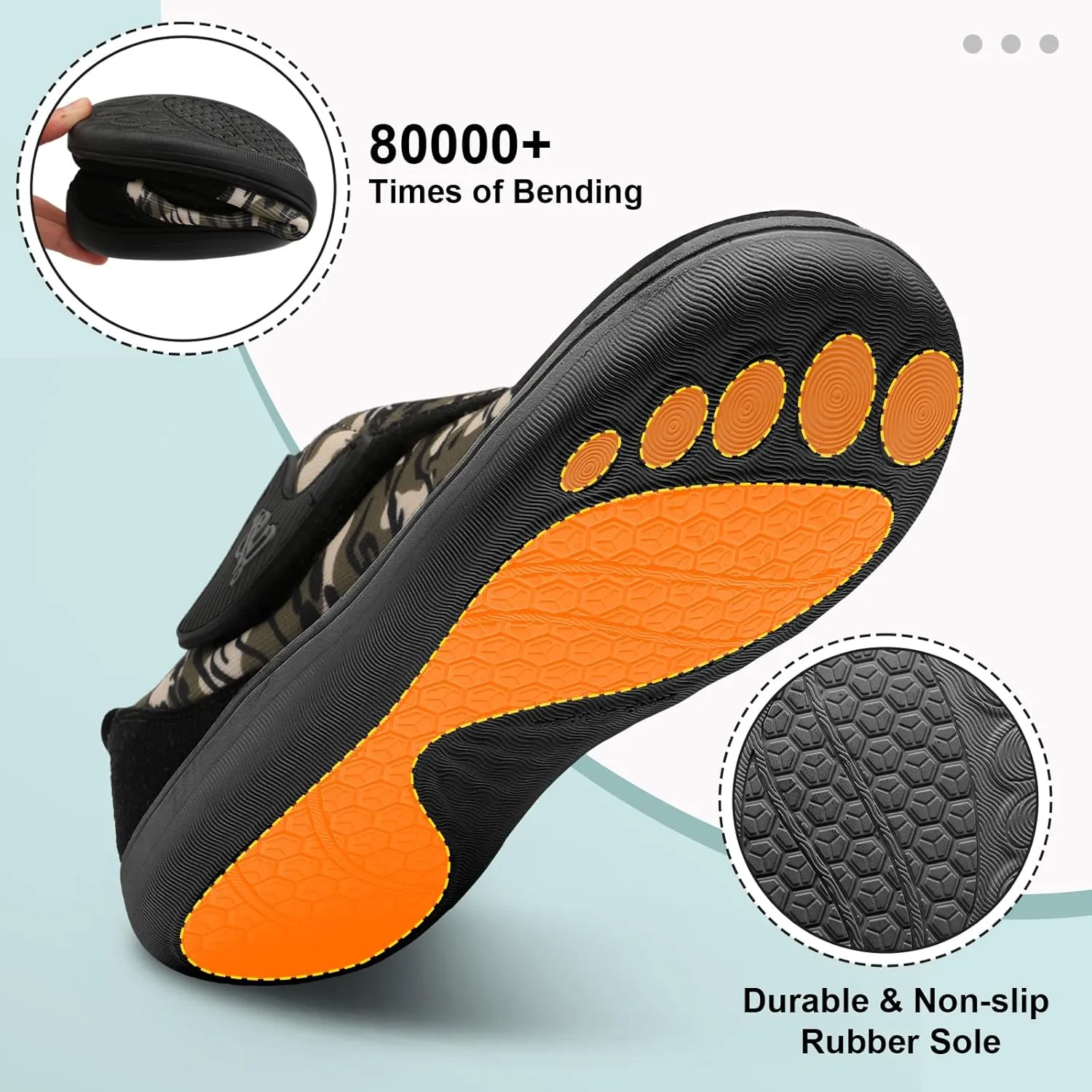 LeIsfIt Mens Walking Shoes Wide Diabetic Shoes Adjustable Barefoot Shoes Breathable Zero Drop Shoes Wide Width Arthritis Edema Shoes