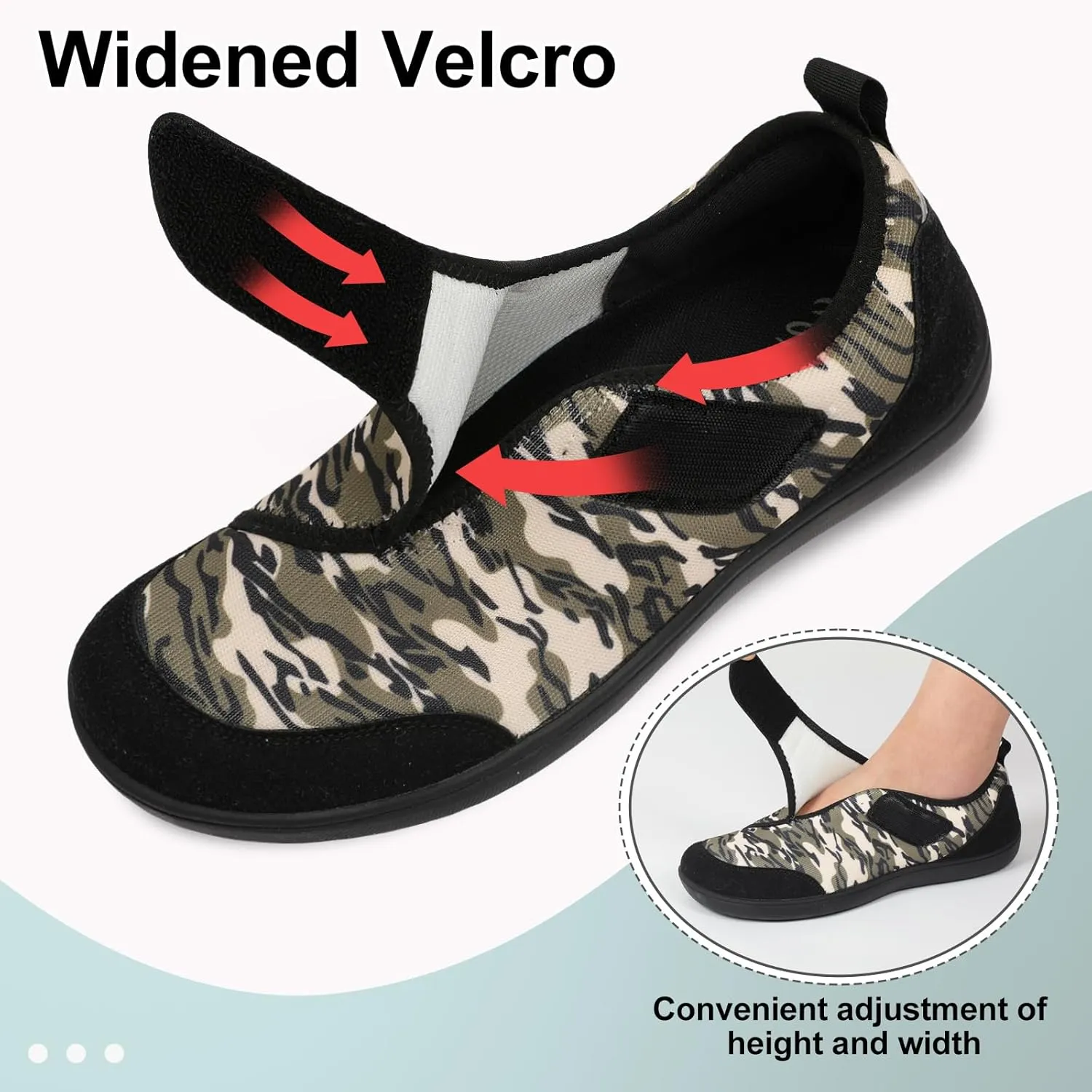 LeIsfIt Mens Walking Shoes Wide Diabetic Shoes Adjustable Barefoot Shoes Breathable Zero Drop Shoes Wide Width Arthritis Edema Shoes