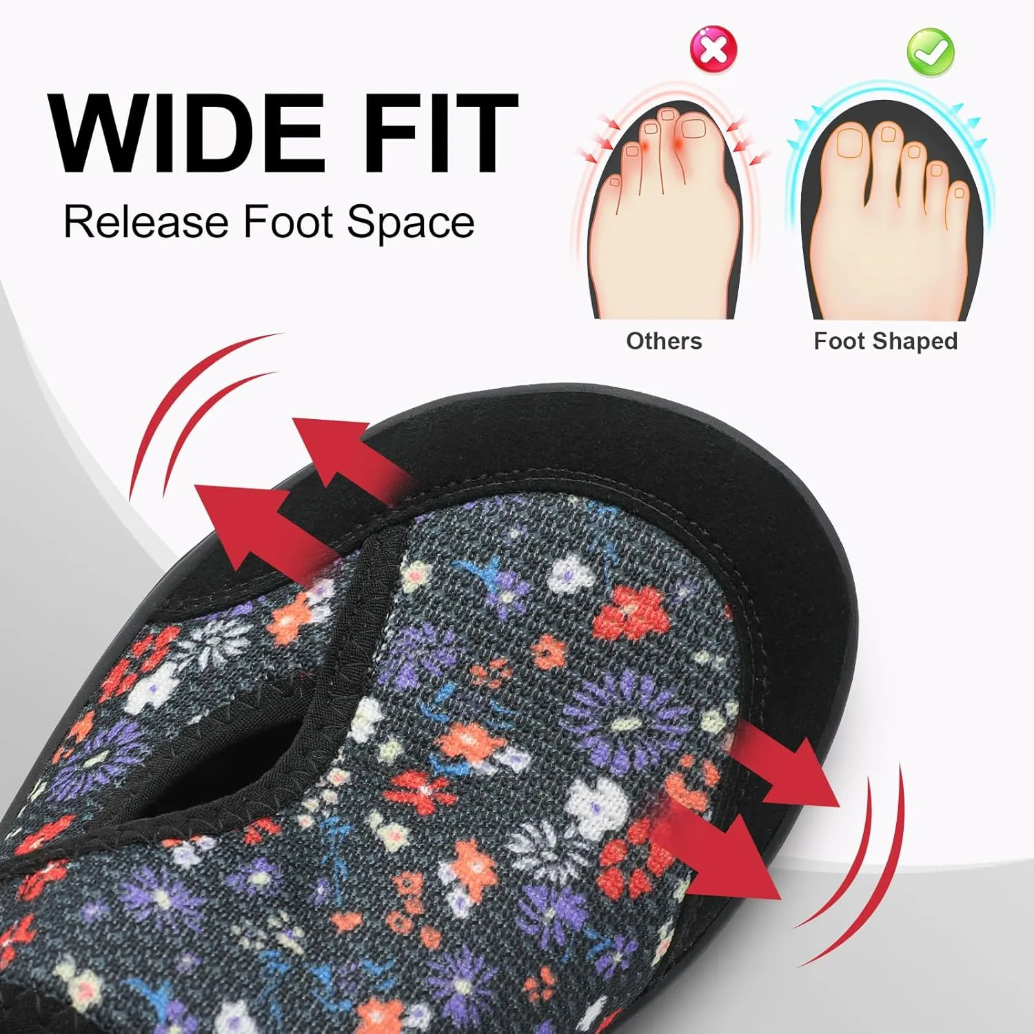 LeIsfIt Womens Wide Diabetic Shoes Adjustable Barefoot Walking Shoes Breathable Zero Drop Sneakers for Wide Width Arthritis Edema Feet Size 6-12