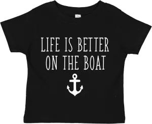 Life is Better On The Boat Infant Baby Tee Shirt Assorted Colors (6M 12M 18M 24M)