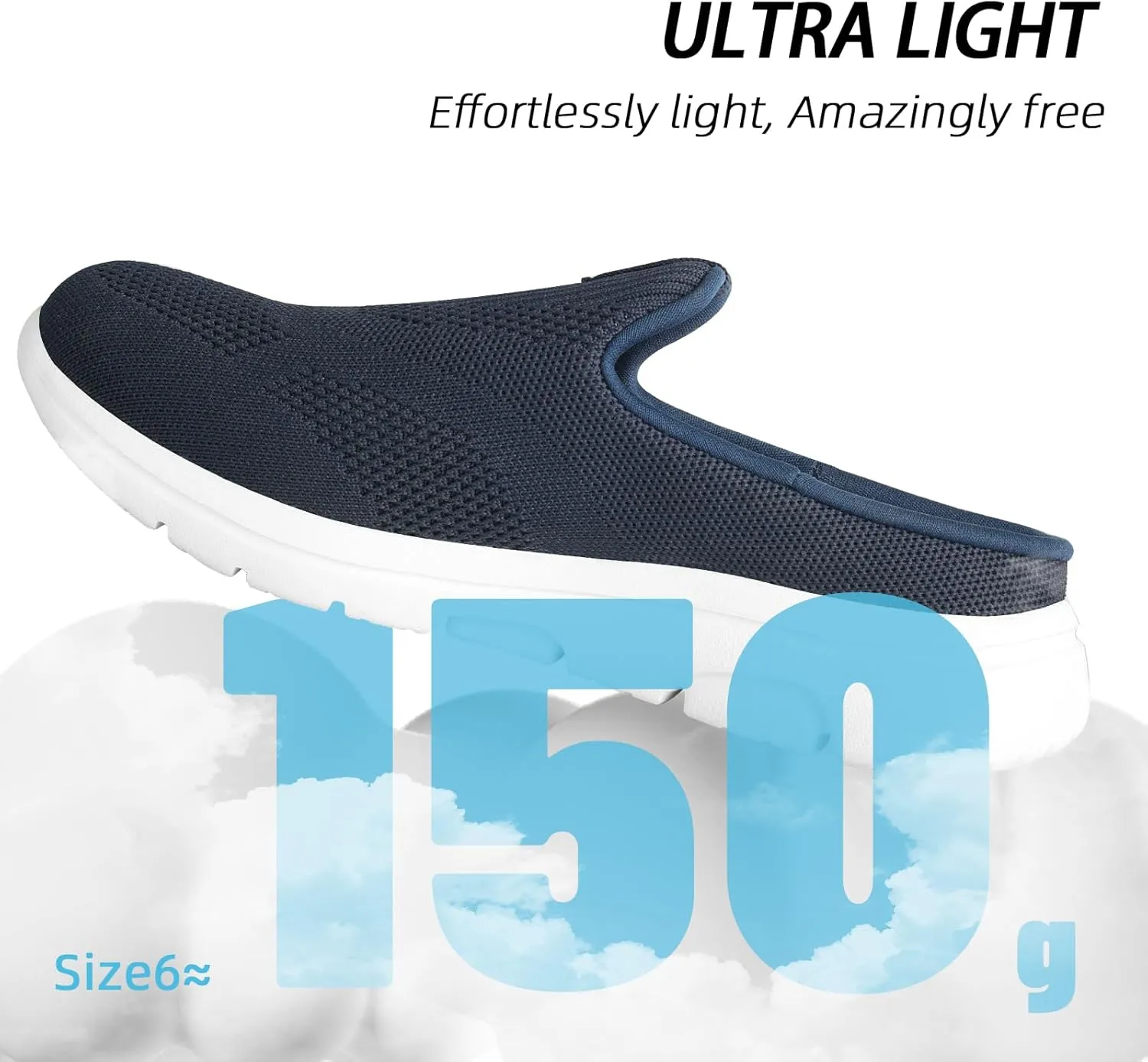 Lightweight Slip On Shoes for Women Comfort Mules Breathable Mesh Walking Slipper