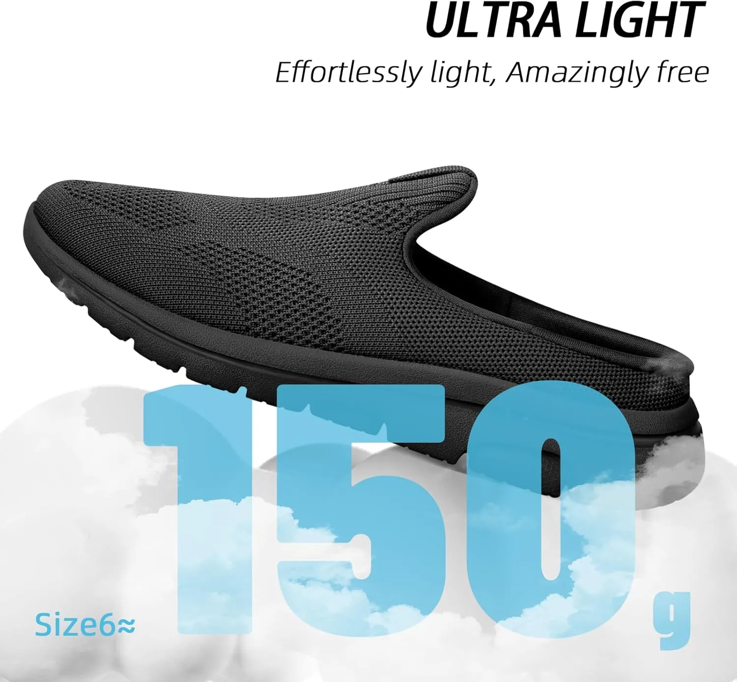 Lightweight Slip On Shoes for Women Comfort Mules Breathable Mesh Walking Slipper