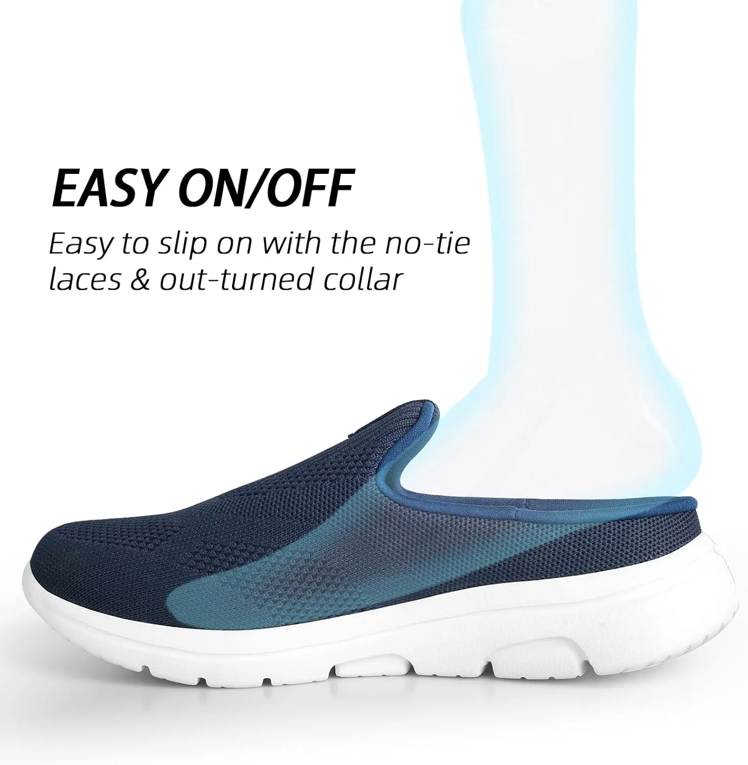 Lightweight Slip On Shoes for Women Comfort Mules Breathable Mesh Walking Slipper