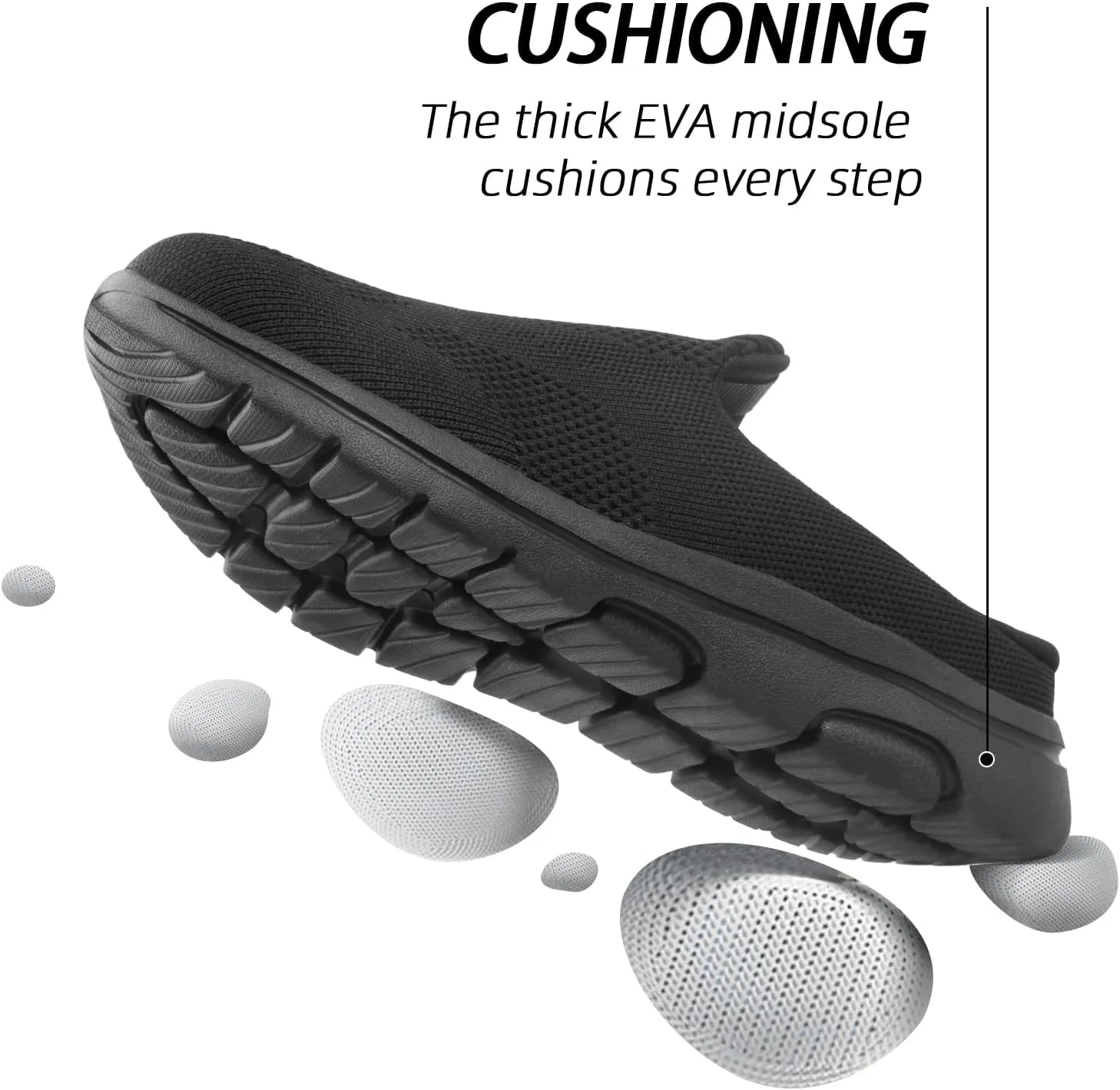 Lightweight Slip On Shoes for Women Comfort Mules Breathable Mesh Walking Slipper