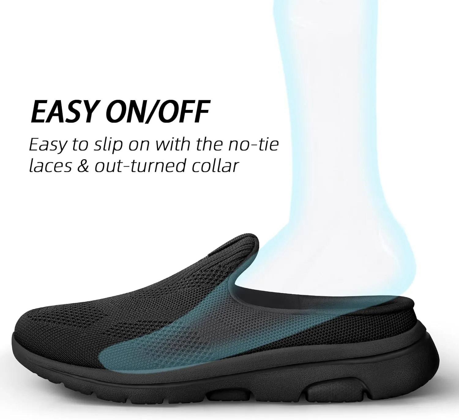 Lightweight Slip On Shoes for Women Comfort Mules Breathable Mesh Walking Slipper