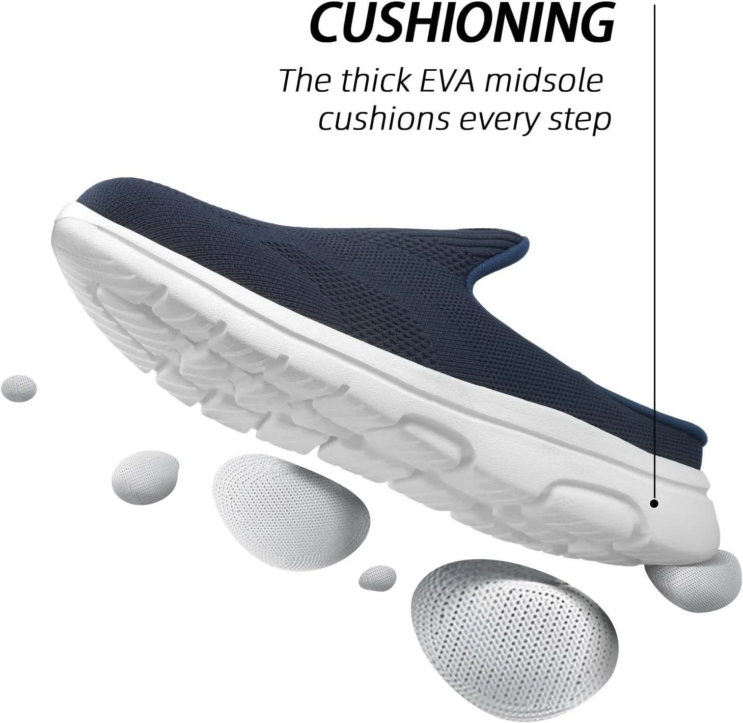Lightweight Slip On Shoes for Women Comfort Mules Breathable Mesh Walking Slipper