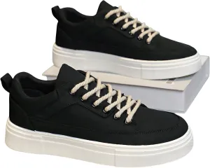 lilaBelle]Men's -Season Canvas Platform Shoes | Anti-Odor Breathable Design, 2.5cm Height Increase with Non-Slip Sole, Vintage Style Casual Footwear for Teens/Adults, Festival-Ready UK Streetwear