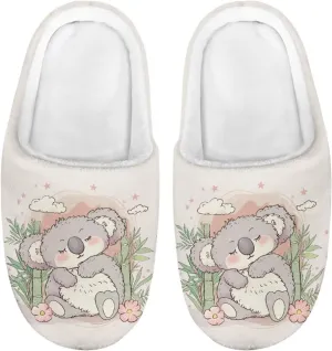 Little Girls Slippers Indoor Comfort Cute Pattern Size 9-15 White