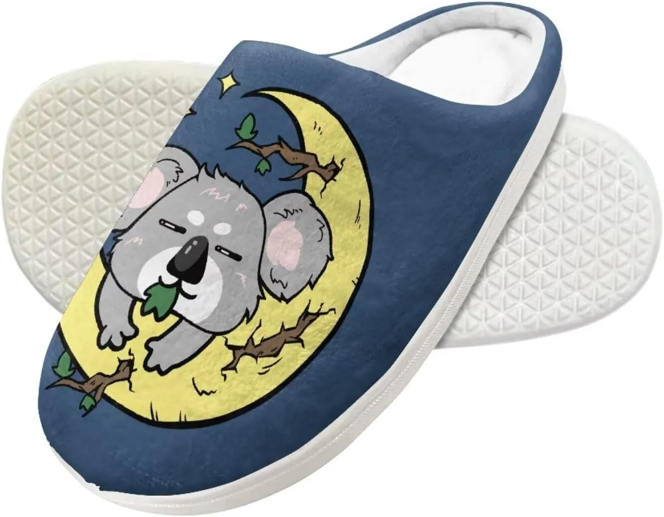 Little Girls Slippers Indoor Comfort Cute Pattern Size 9-15 White