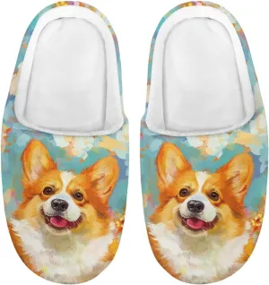 Little Girls Slippers Indoor Comfort Cute Pattern Size 9-15 White