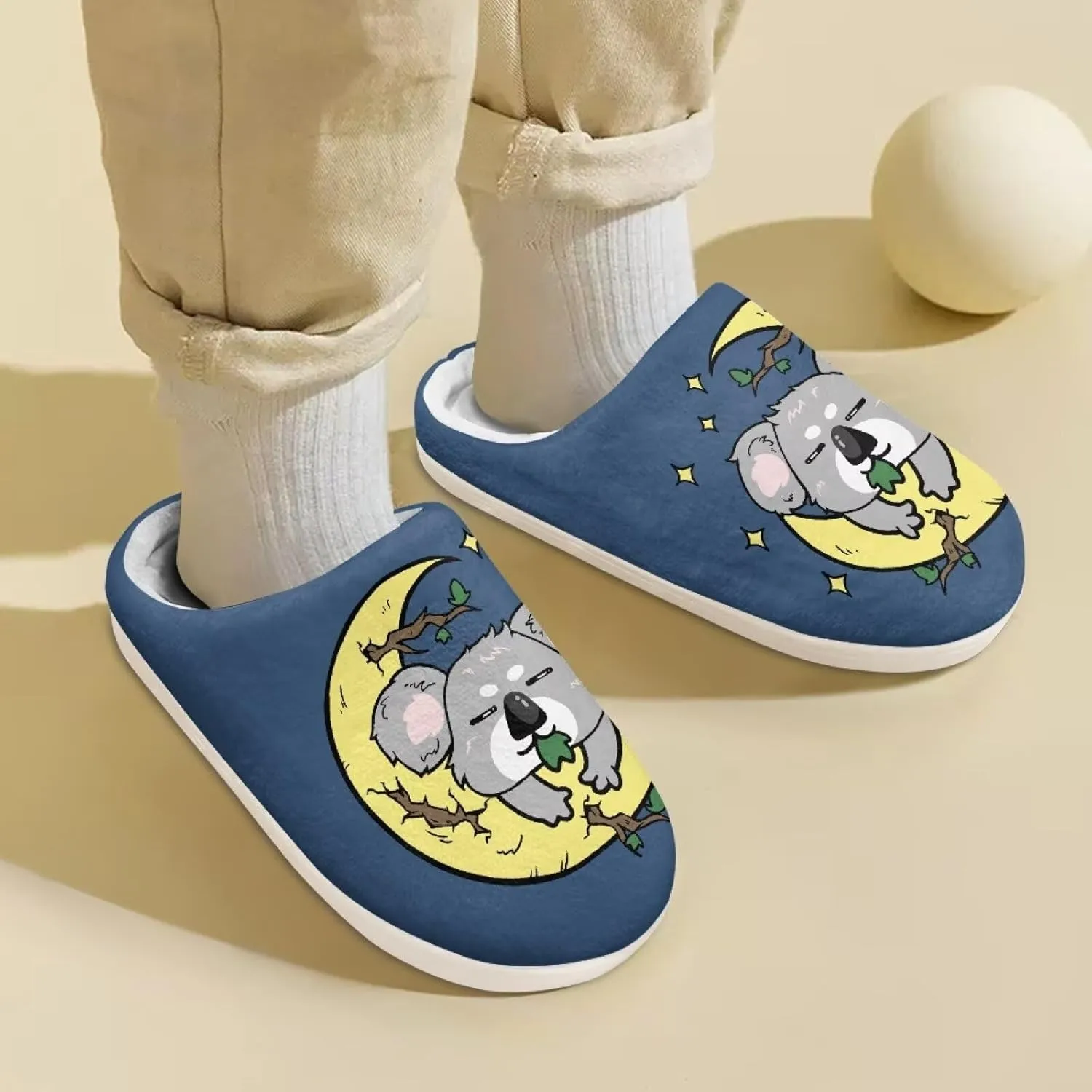 Little Girls Slippers Indoor Comfort Cute Pattern Size 9-15 White
