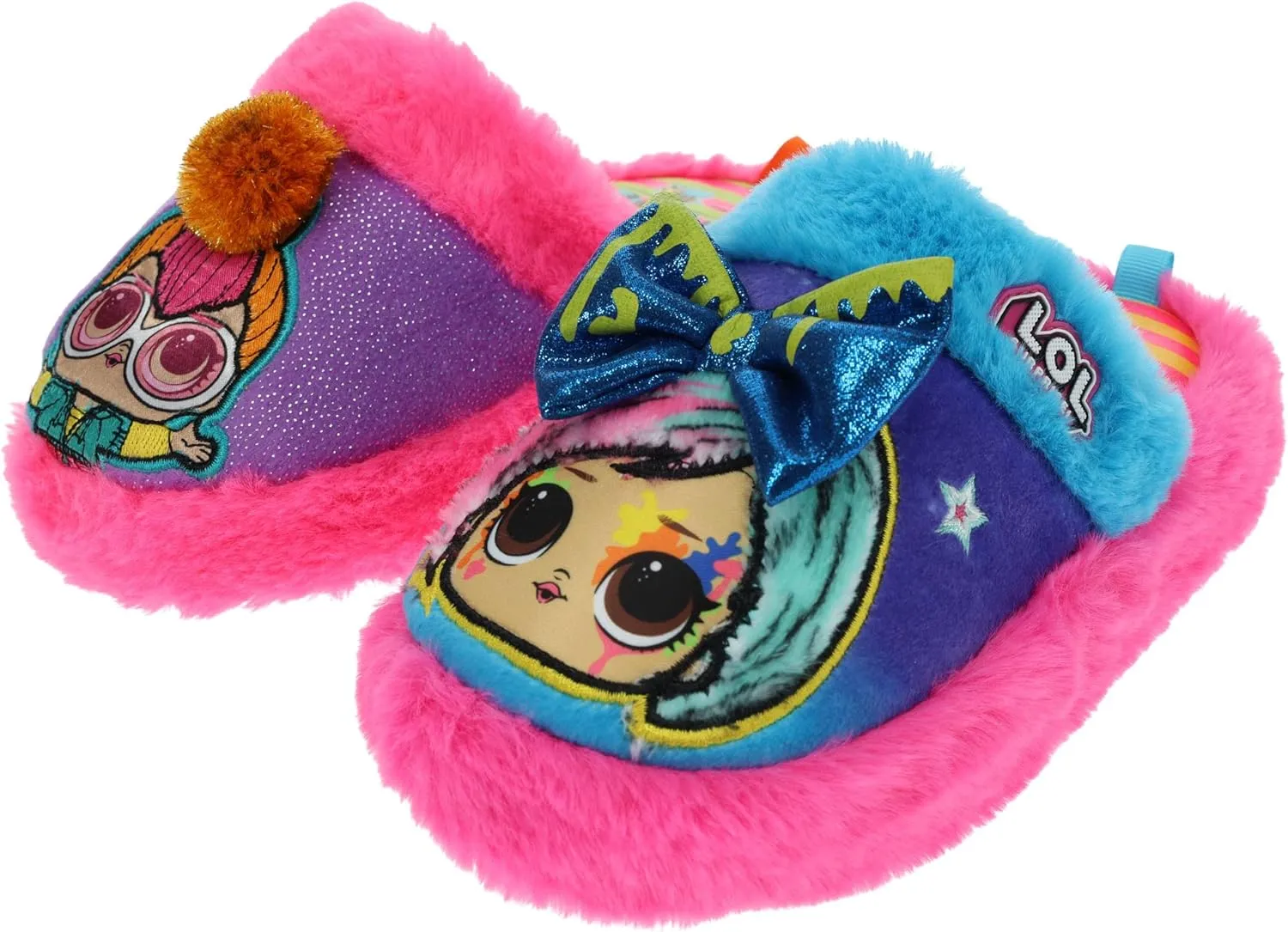 L.O.L. Surprise! Girl's Slipper, Bee Bold Scuff House Shoes, Turquoise