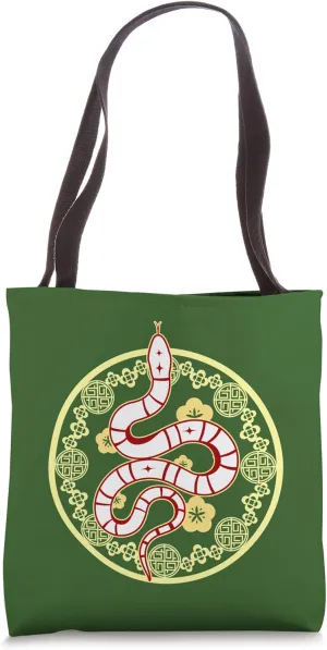 Lucky Money Red Envelope Snake Year Ingot Coin ART ON BACK Tote Bag