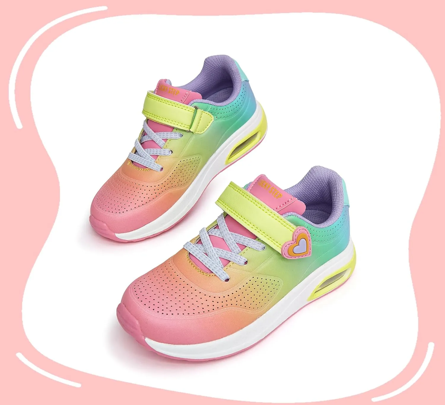 LUCKY STEP Boys Girls Athletic Running Shoes Air Lightweight Fashion Sneakers Casual Breathable Tennis Trainers for Little Kids
