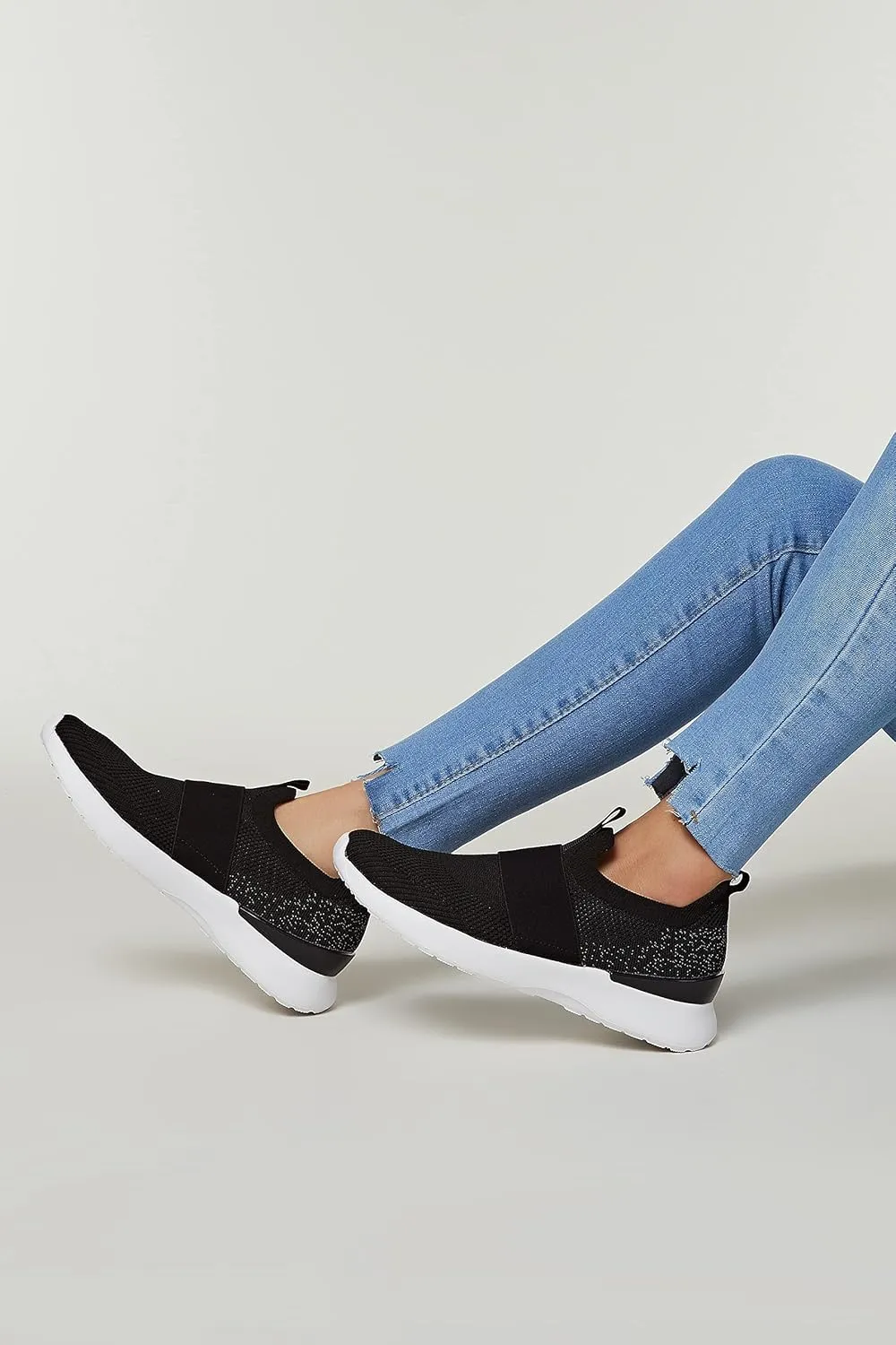 LUCKY STEP Women 's Mesh Slip on Walking Shoes Elastic Sock Comfortable Breathable Lightweight Fashion Sneaker