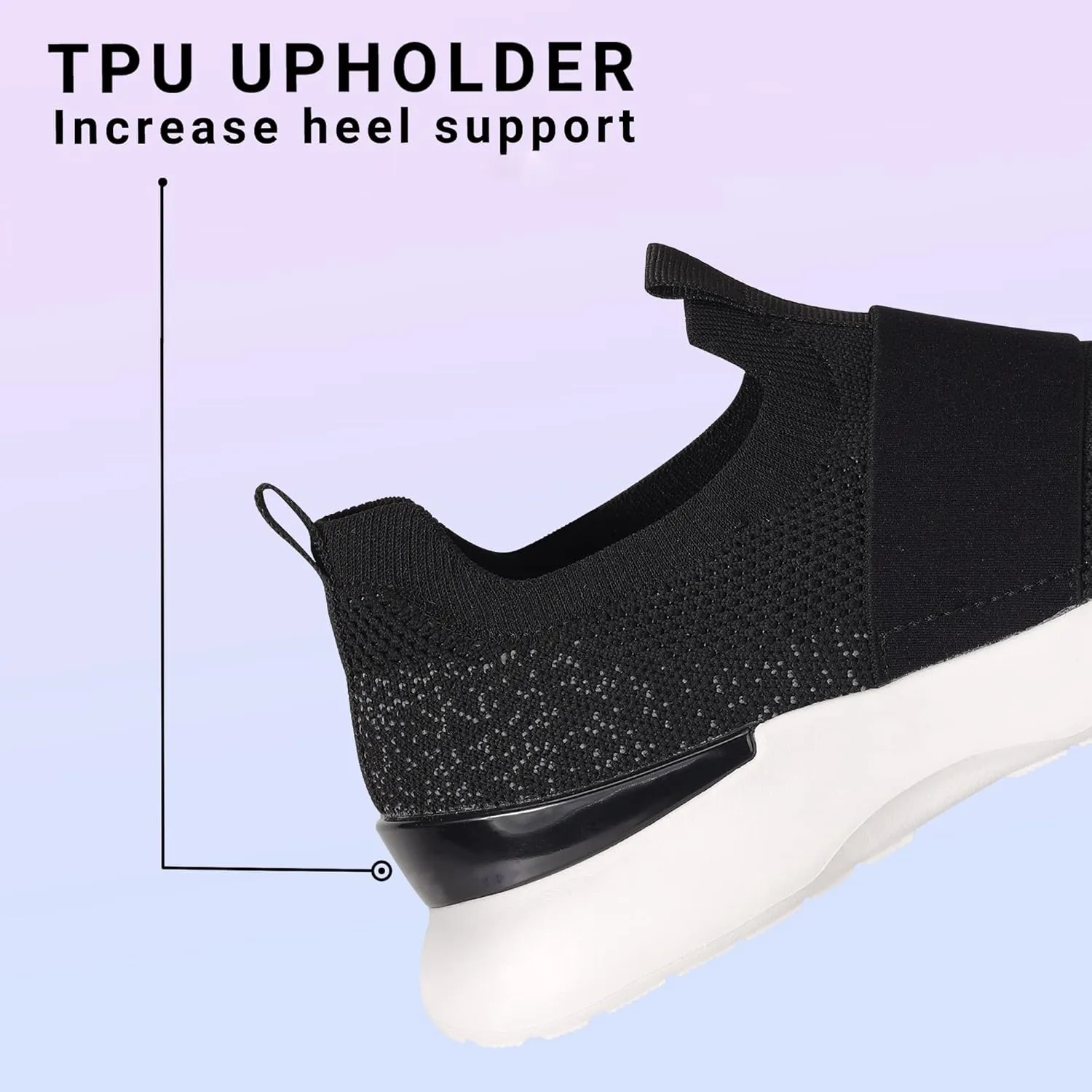 LUCKY STEP Women 's Mesh Slip on Walking Shoes Elastic Sock Comfortable Breathable Lightweight Fashion Sneaker