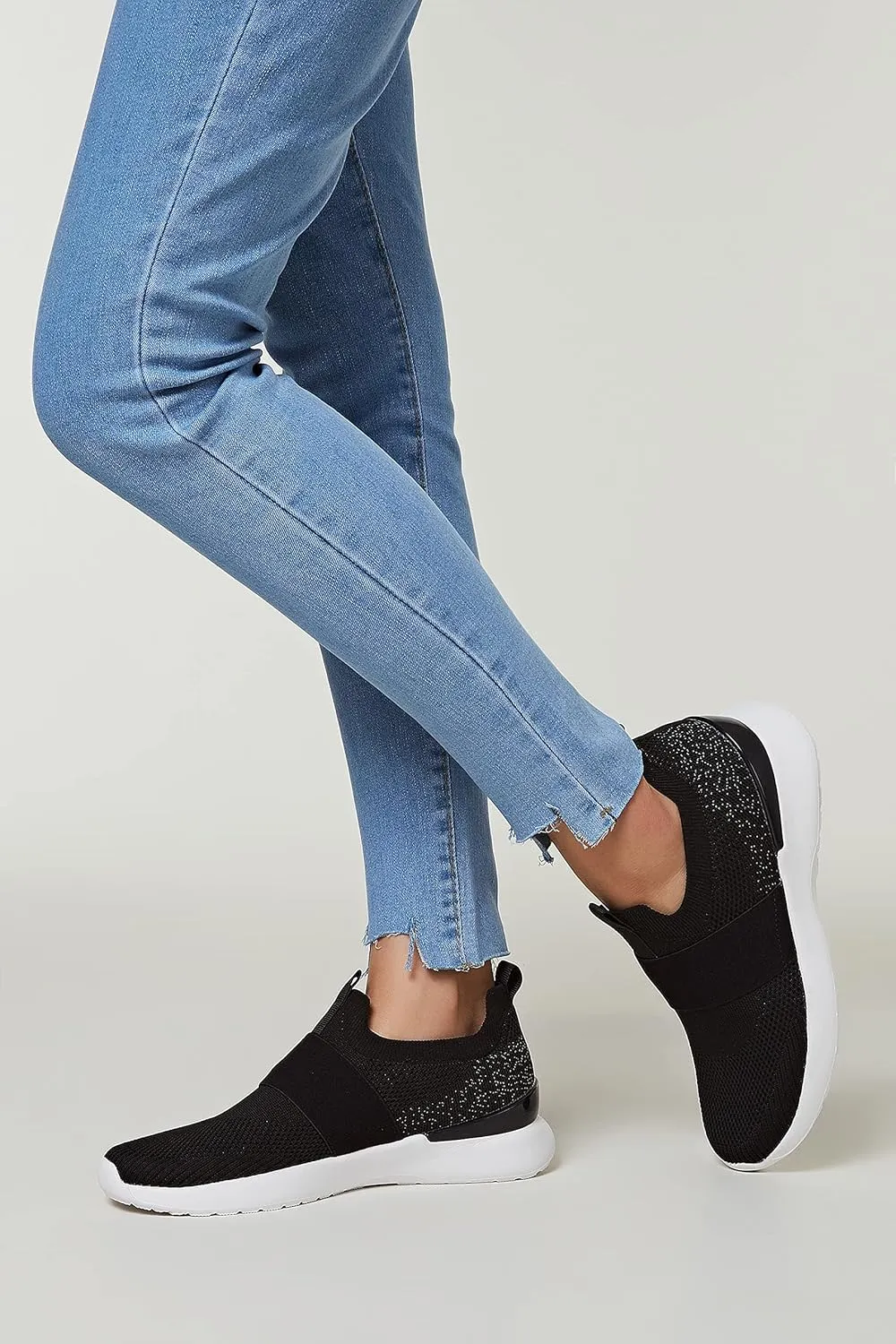 LUCKY STEP Women 's Mesh Slip on Walking Shoes Elastic Sock Comfortable Breathable Lightweight Fashion Sneaker