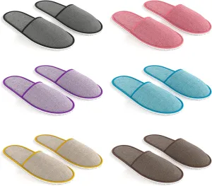 Maeline Spa Slippers, Non Slip Disposable Wholesale Bulk Hotel Slippers for Guests, Multi Color Reusable House Slippers, Indoor, Bathroom, Bedroom, Travel Slippers for Women, Men, Unisex