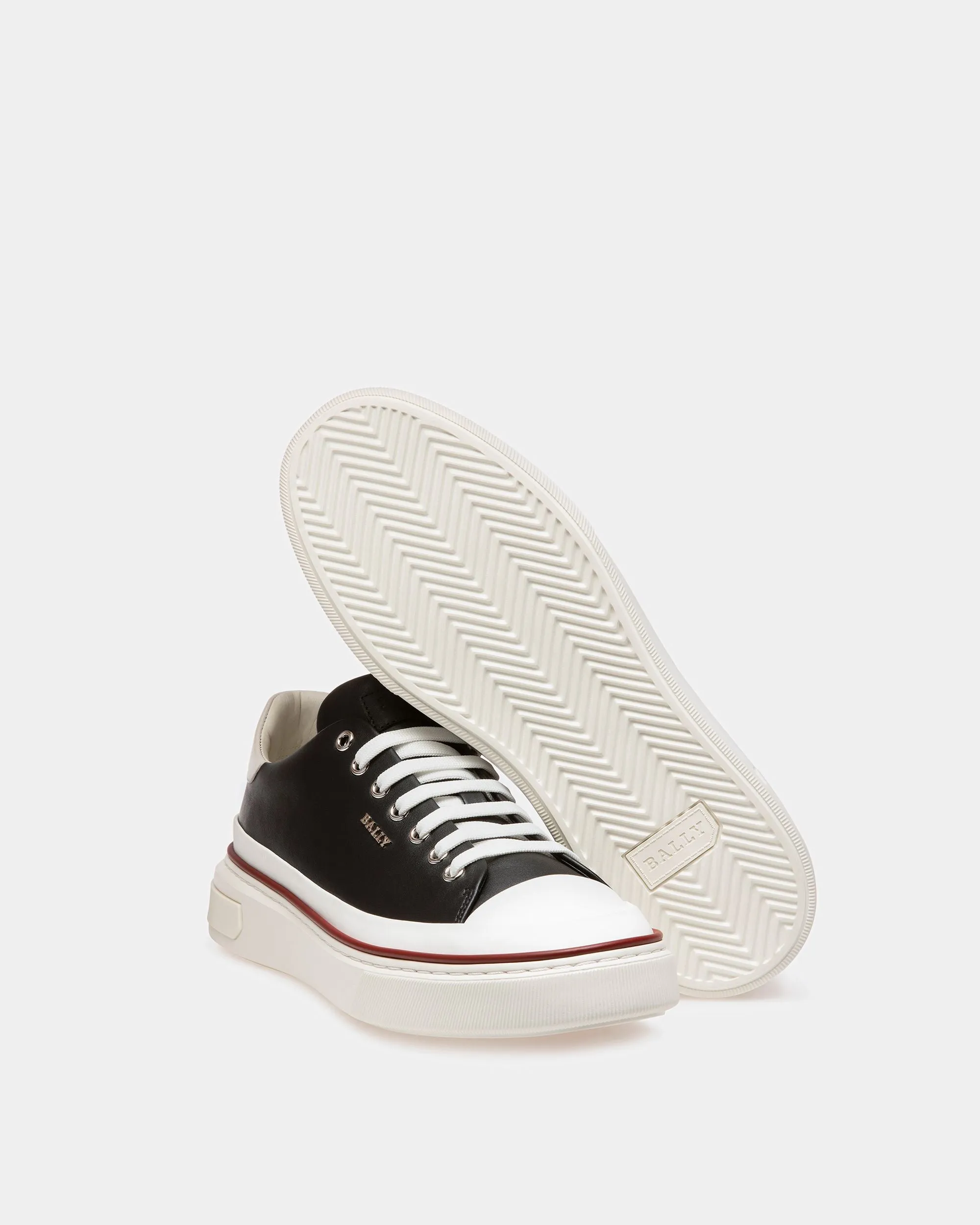 Maily Leather Sneakers In Black & White