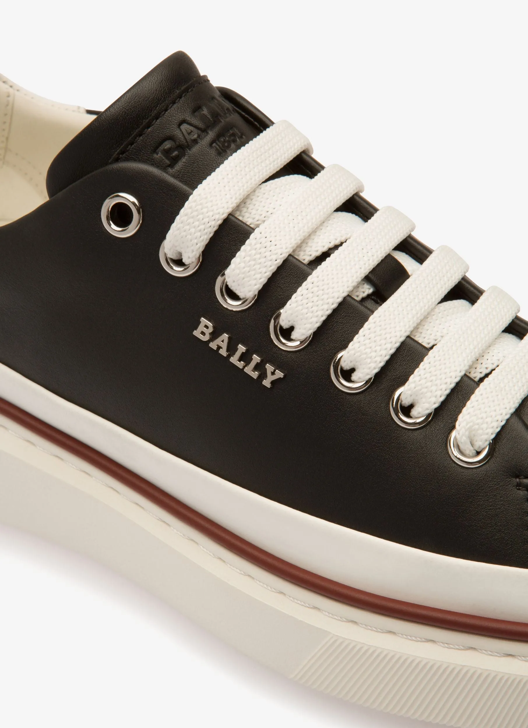 Maily Leather Sneakers In Black & White