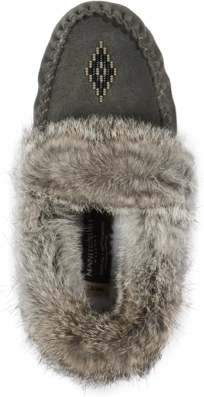 Manitobah Street Moccasin - Womens Outdoor Slipper, Fleece-Lined, Suede Leather, Turtle Rubber Sole