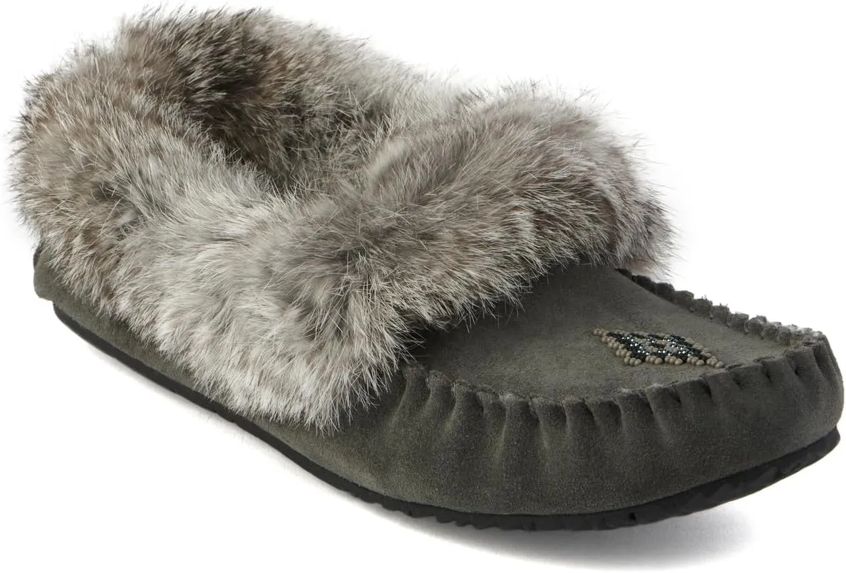 Manitobah Street Moccasin - Womens Outdoor Slipper, Fleece-Lined, Suede Leather, Turtle Rubber Sole