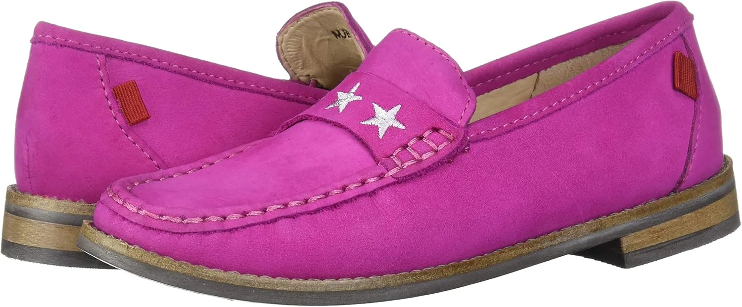 Marc Joseph New York Unisex-Child Leather Loafer with Gold Embroidered Star