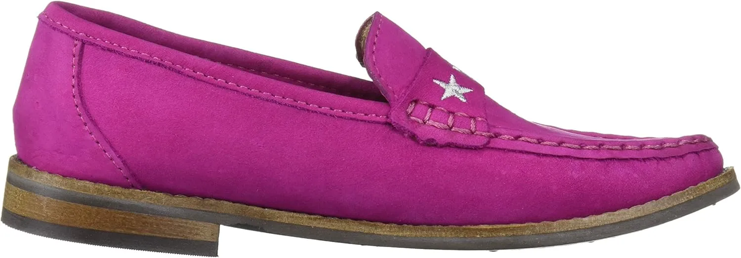Marc Joseph New York Unisex-Child Leather Loafer with Gold Embroidered Star