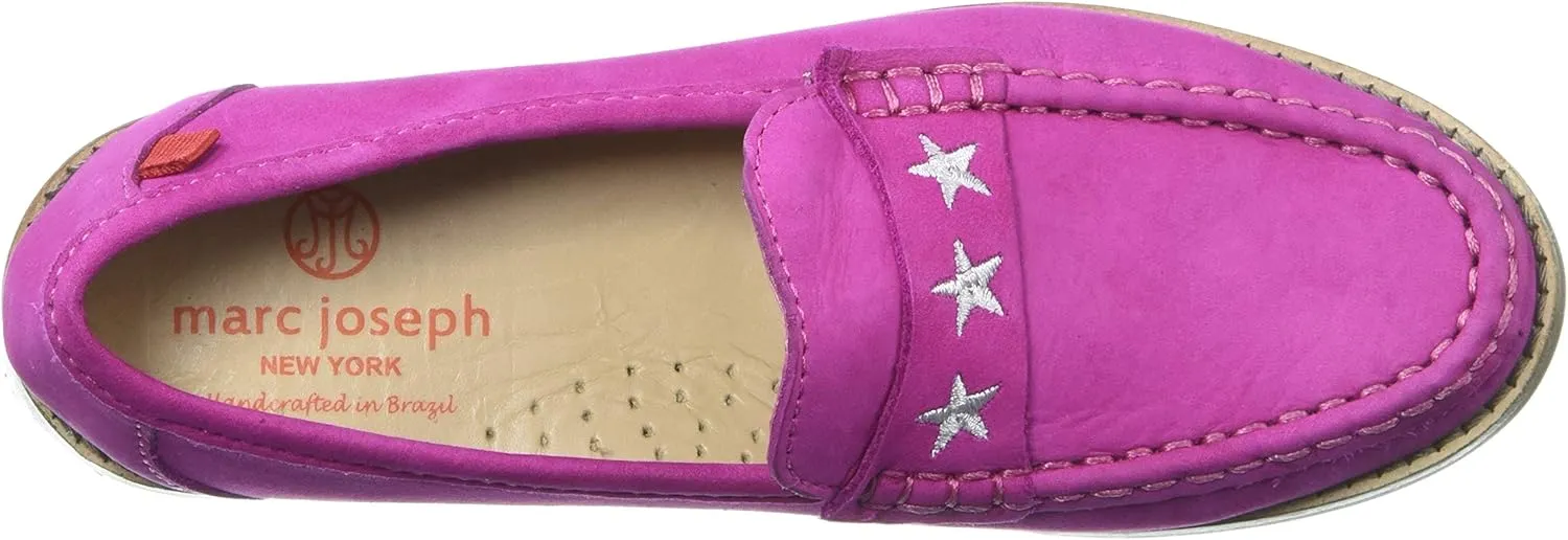Marc Joseph New York Unisex-Child Leather Loafer with Gold Embroidered Star