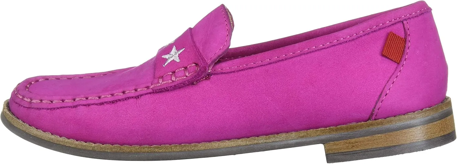 Marc Joseph New York Unisex-Child Leather Loafer with Gold Embroidered Star