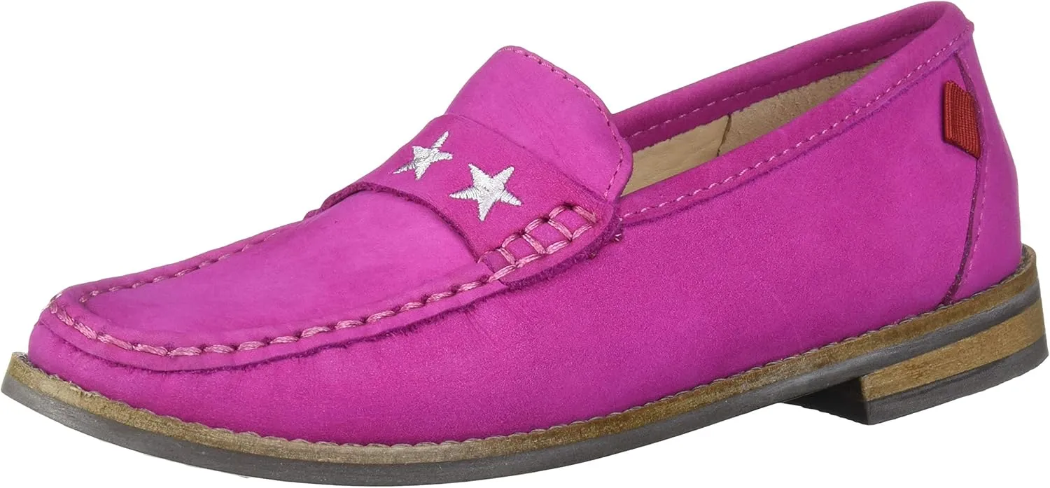 Marc Joseph New York Unisex-Child Leather Loafer with Gold Embroidered Star