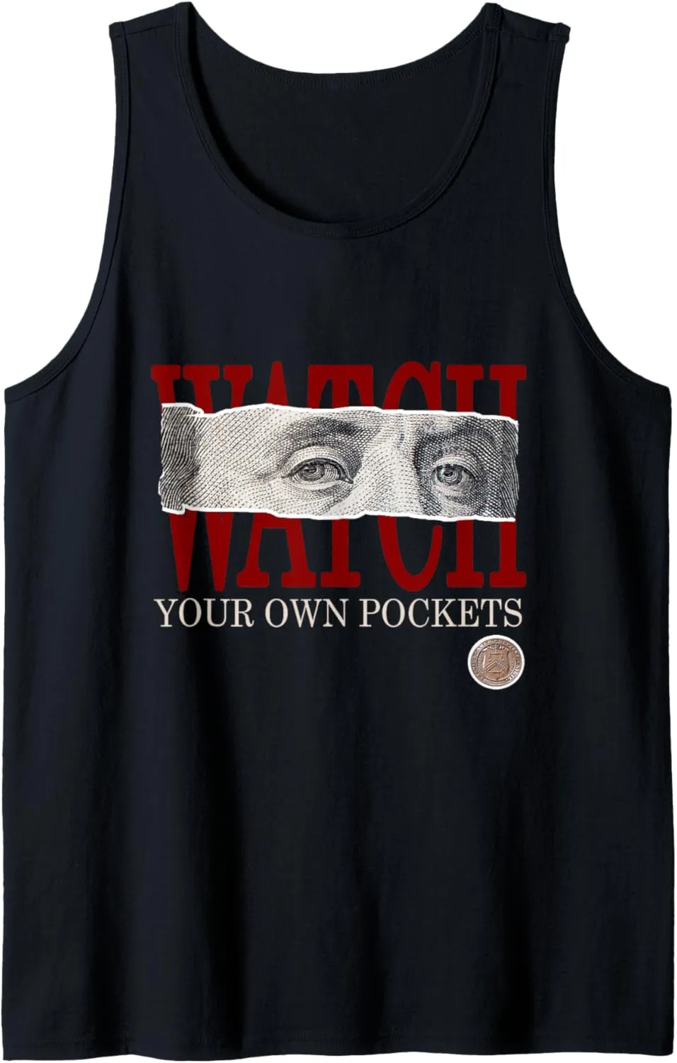 Maroon Burgundy Watch Your Own Pockets Maroon Graphic Tank Top