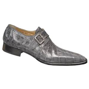 Mauri 53154 Medium Grey Genuine All-Over Alligator Skin Monk Strap Shoes