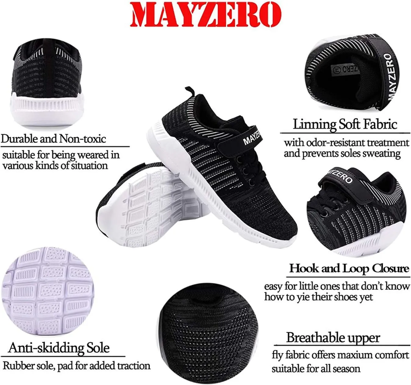 MAYZERO Kids Tennis Shoes Breathable Running Shoes Walking Shoes Fashion Sneakers for Boys and Girls