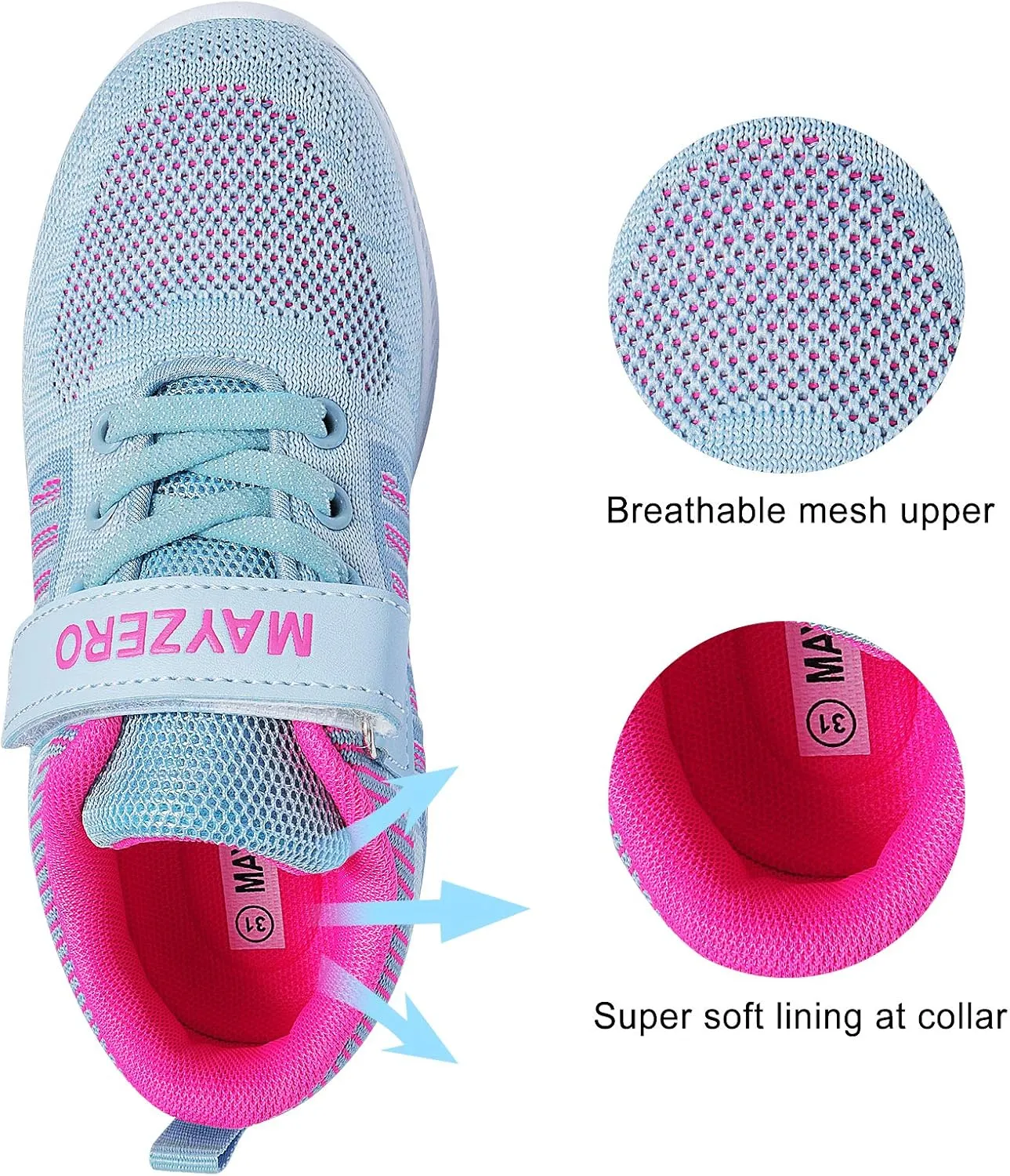 MAYZERO Kids Tennis Shoes Breathable Running Shoes Walking Shoes Fashion Sneakers for Boys and Girls