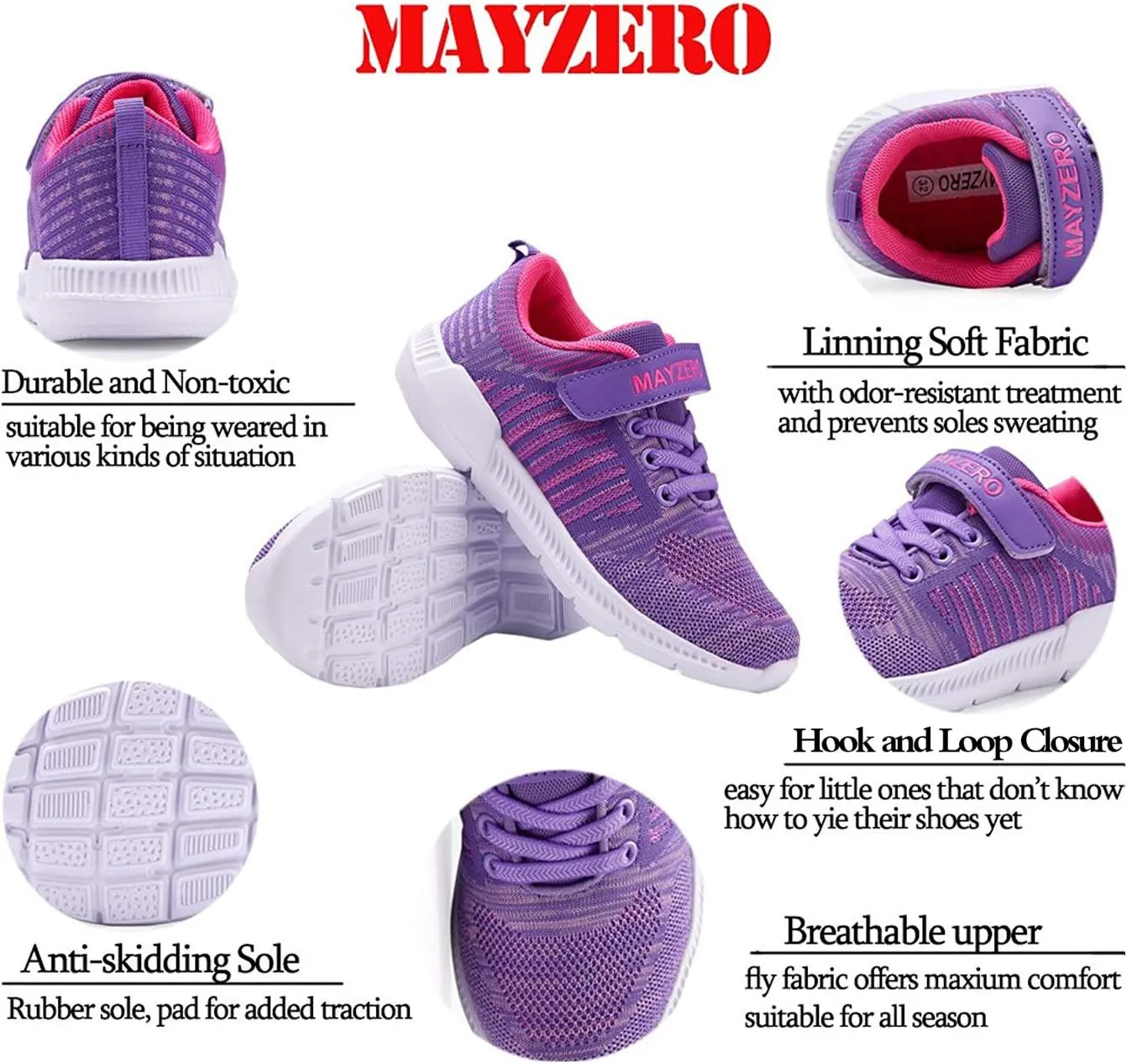 MAYZERO Kids Tennis Shoes Breathable Running Shoes Walking Shoes Fashion Sneakers for Boys and Girls