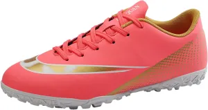 MDPCX Unisex Competitive Football Shoes Indoor and Outdoor Football Shoes Lawn Mundial Team Non-Slip Running Shoes Sports Lightweight Breathable Non-Slip Shock-Absorbing Shoes. Pink