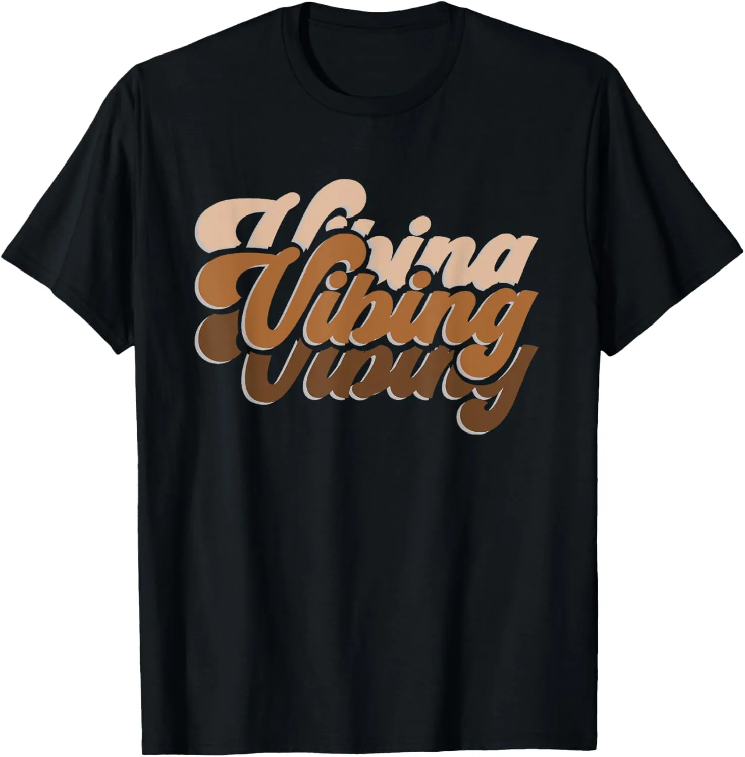 Melanin Vibes only Vibing Brown Color Graphic T-Shirt