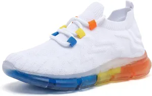 MEMON Women's Sports Shoes Rainbow Jelly Soles Sneakers Breathable Running/Walking Fashion Shoes Tennis Shoes