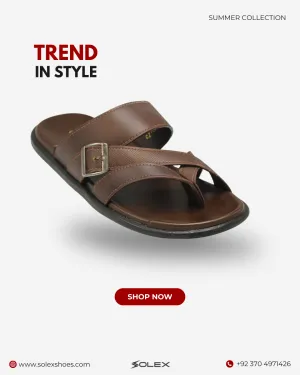 Men Leather Slipper (Medicated)