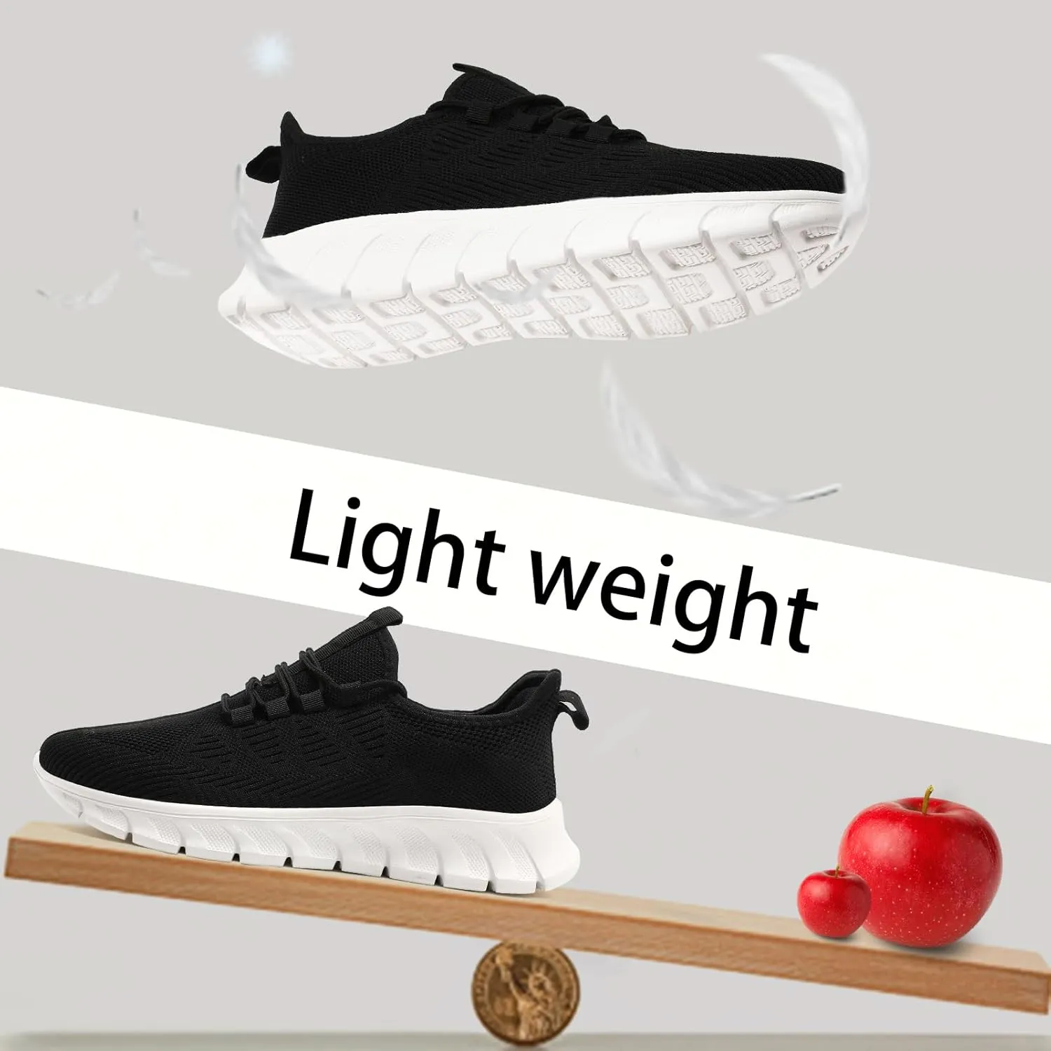 Men Running Shoes Tennis Walking Gym Slip On Athletic Fashion Sneakers Lightweight Breathable Sport Shoe
