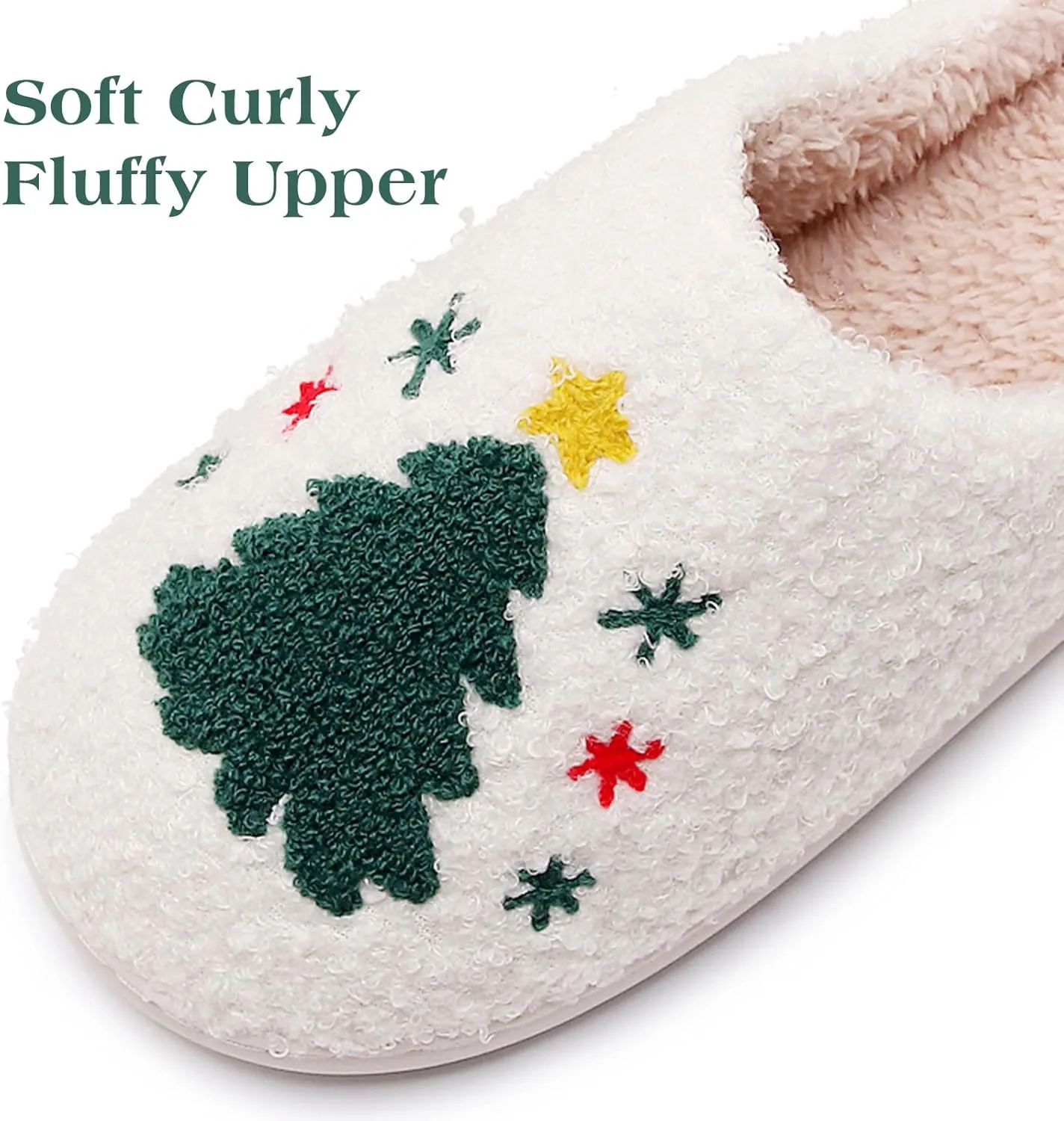 Menore Christmas Reindeer Slippers for Womens Mens Plush Warm Santa Claus Slippers Fuzzy House Slippers Christmas Gifts For Girls Women Girlfriend