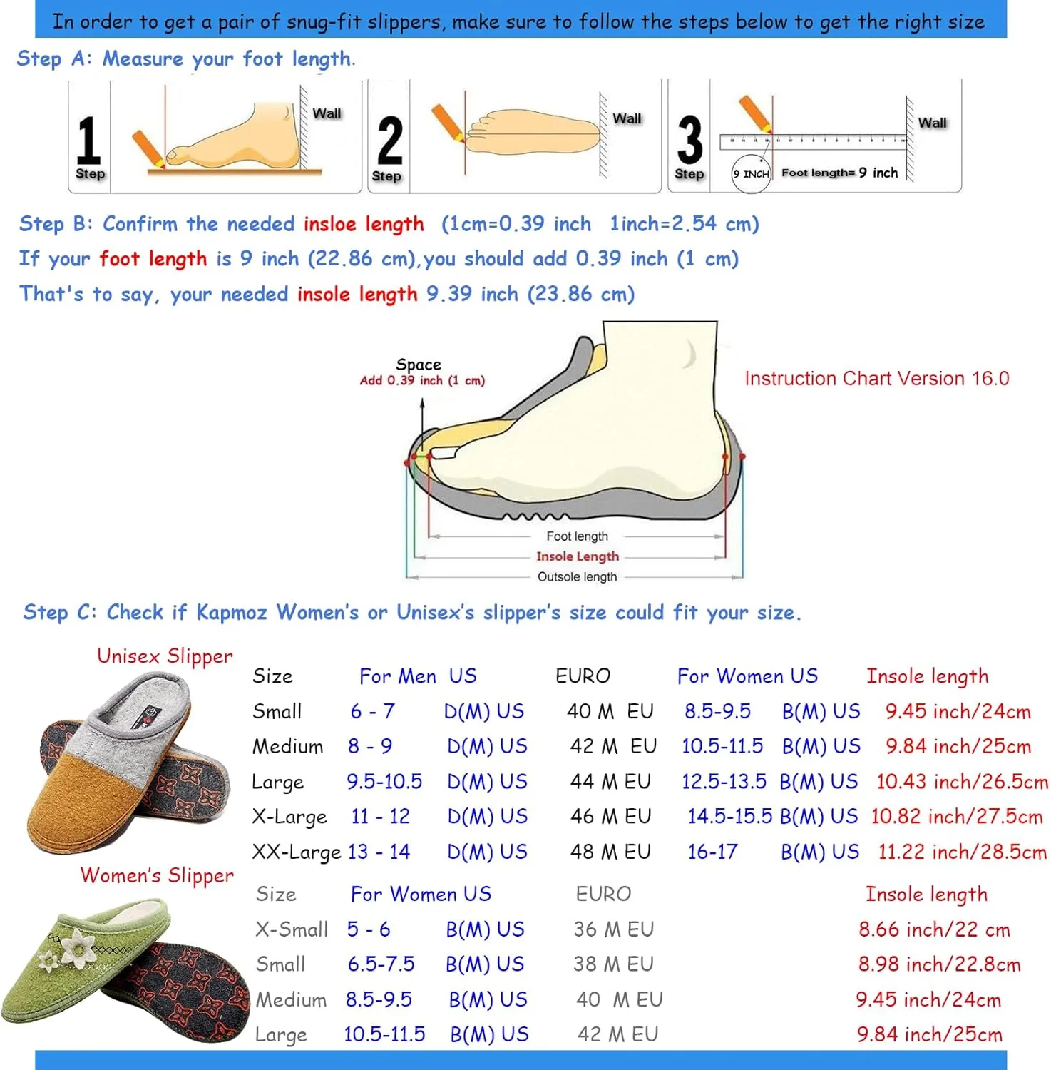 Men's Boiled Wool House Slippers Breathable Winter Warm Slip on Mules Indoor/Outdoor Slipper for Women Two Tone Cap Toe Clog