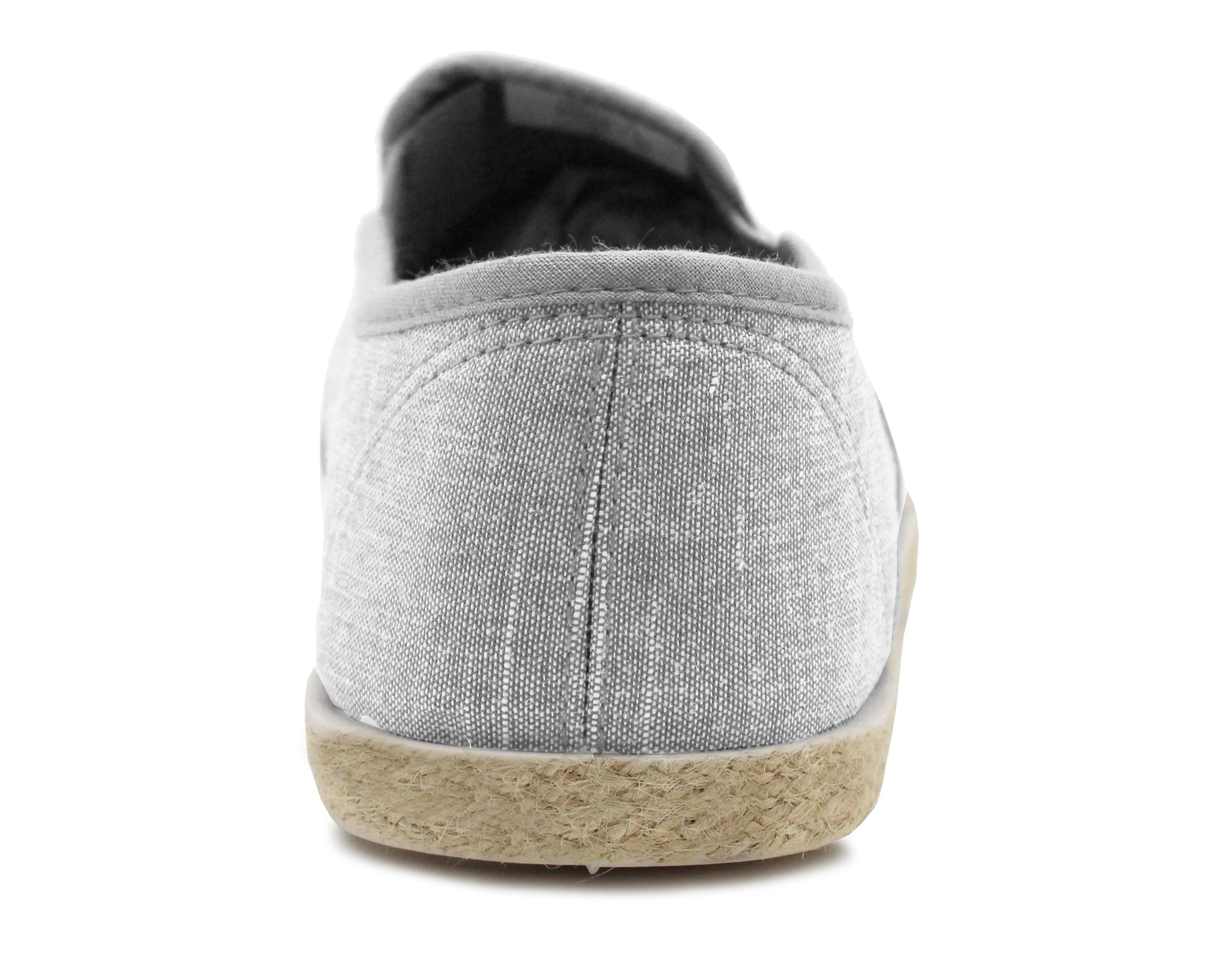 Mens Canvas Slip On Plimsoll Trainers Casual Flat Deck Shoe Boat Sneaker Pumps Grey