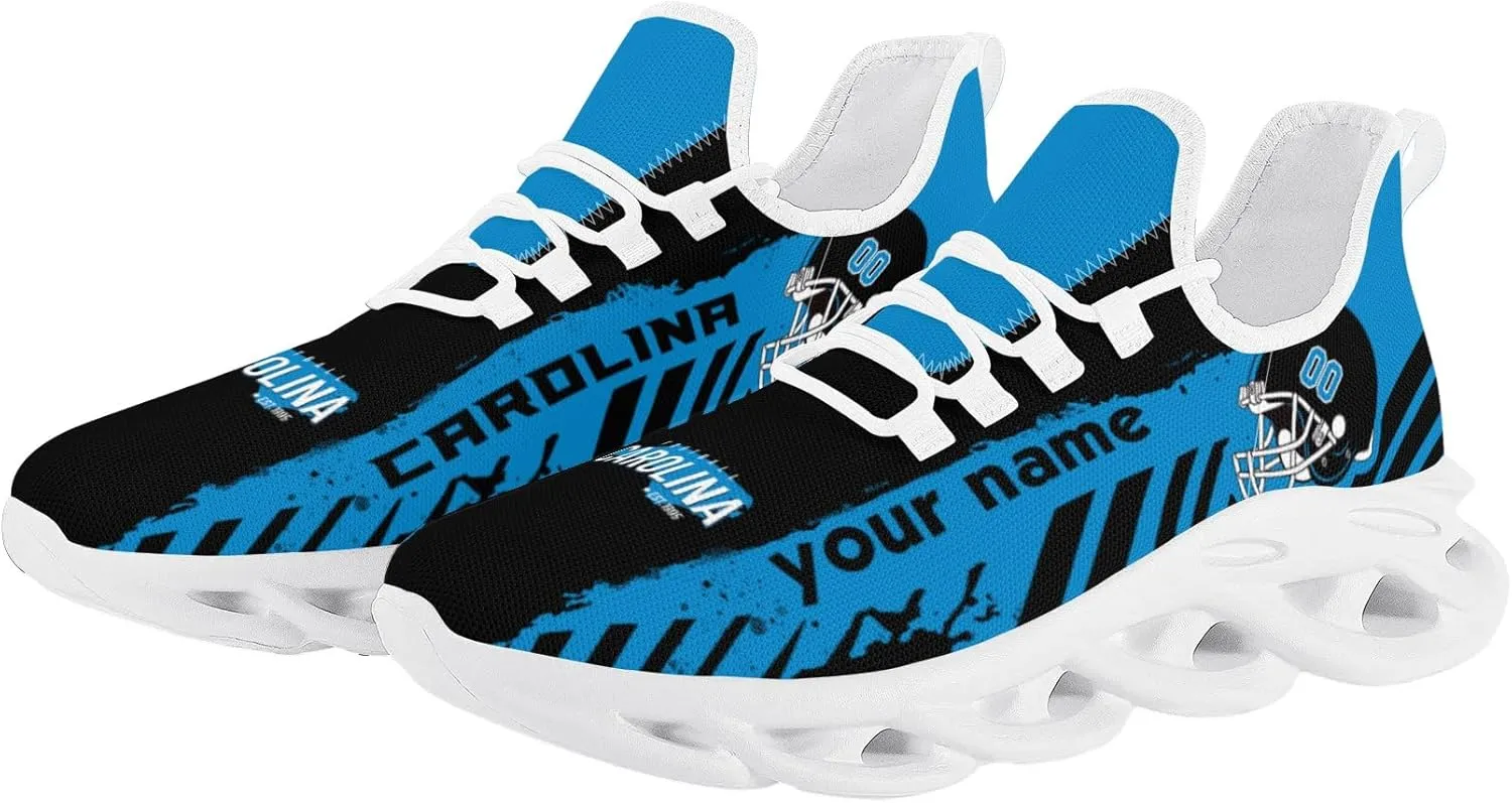 Men's Custom Football Flex Control Sneakers Personalized Breathable Fan Gift Name Number Workout Athletic Gym Slip-on Shoes