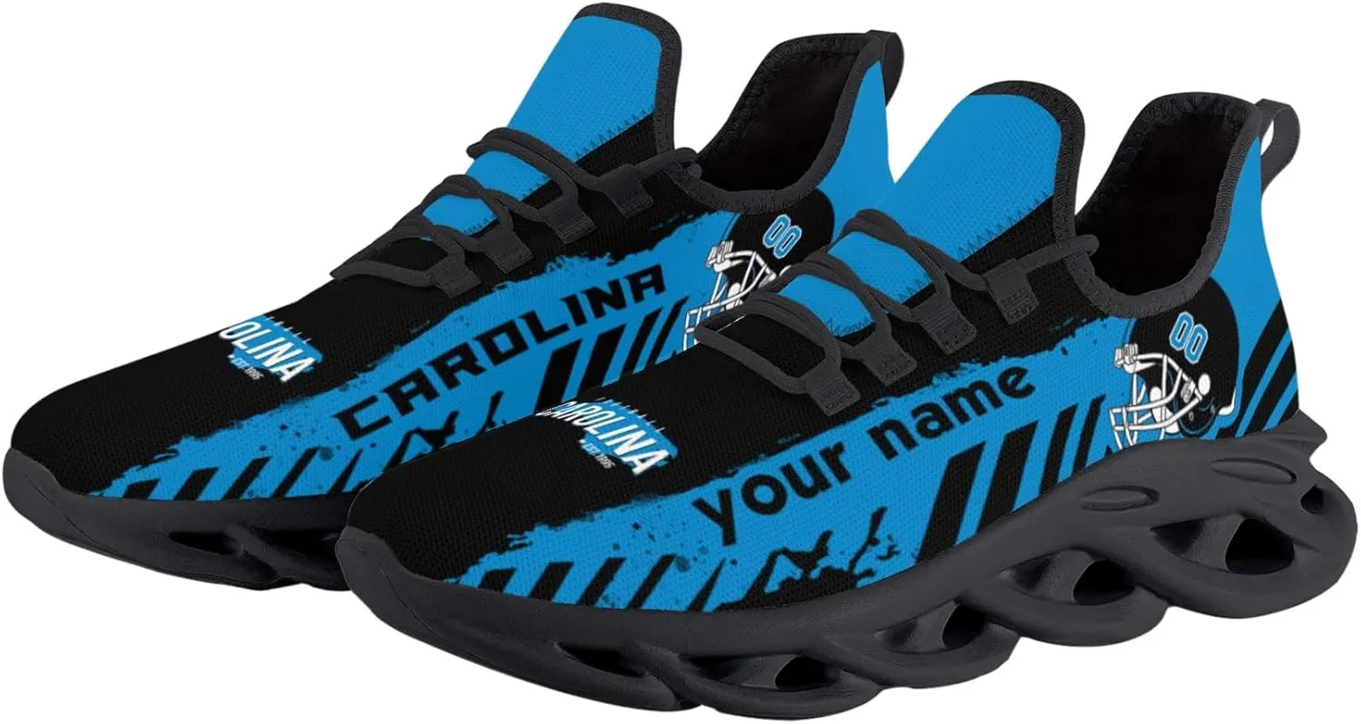 Men's Custom Football Flex Control Sneakers Personalized Breathable Fan Gift Name Number Workout Athletic Gym Slip-on Shoes